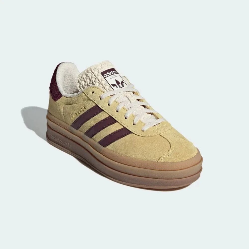 adidas WMNS Originals Gazelle Bold Almost Yellow Maroon IF Women Size - Picture 6 of 10